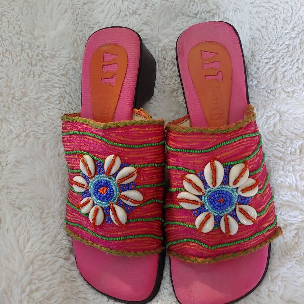 Women's Pink Sandals with Embellishments